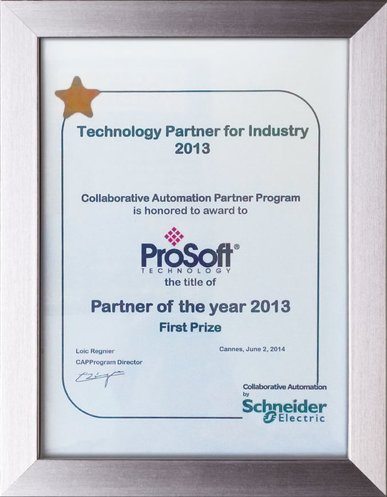 A ProSoft Technology recebe o prémio  Parceiro do Ano  na Schneider Electric - por Lauren Robeson